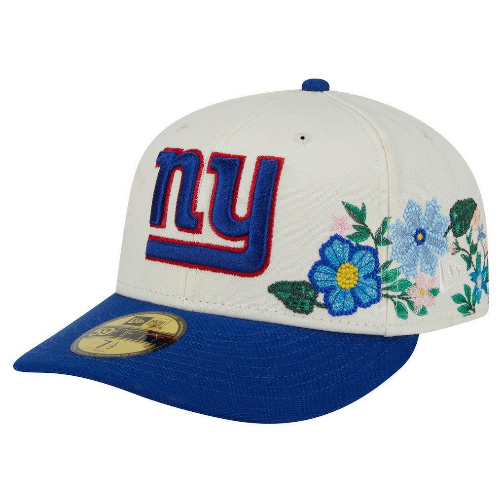 New York Giants New Era Tonal Floral 59FIFTY Fitted Hat Cream/Royal - NFL