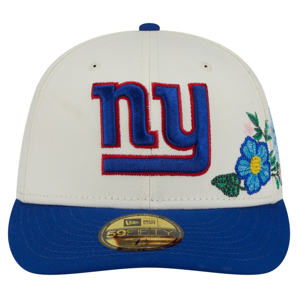 New York Giants New Era Tonal Floral 59FIFTY Fitted Hat Cream/Royal - NFL