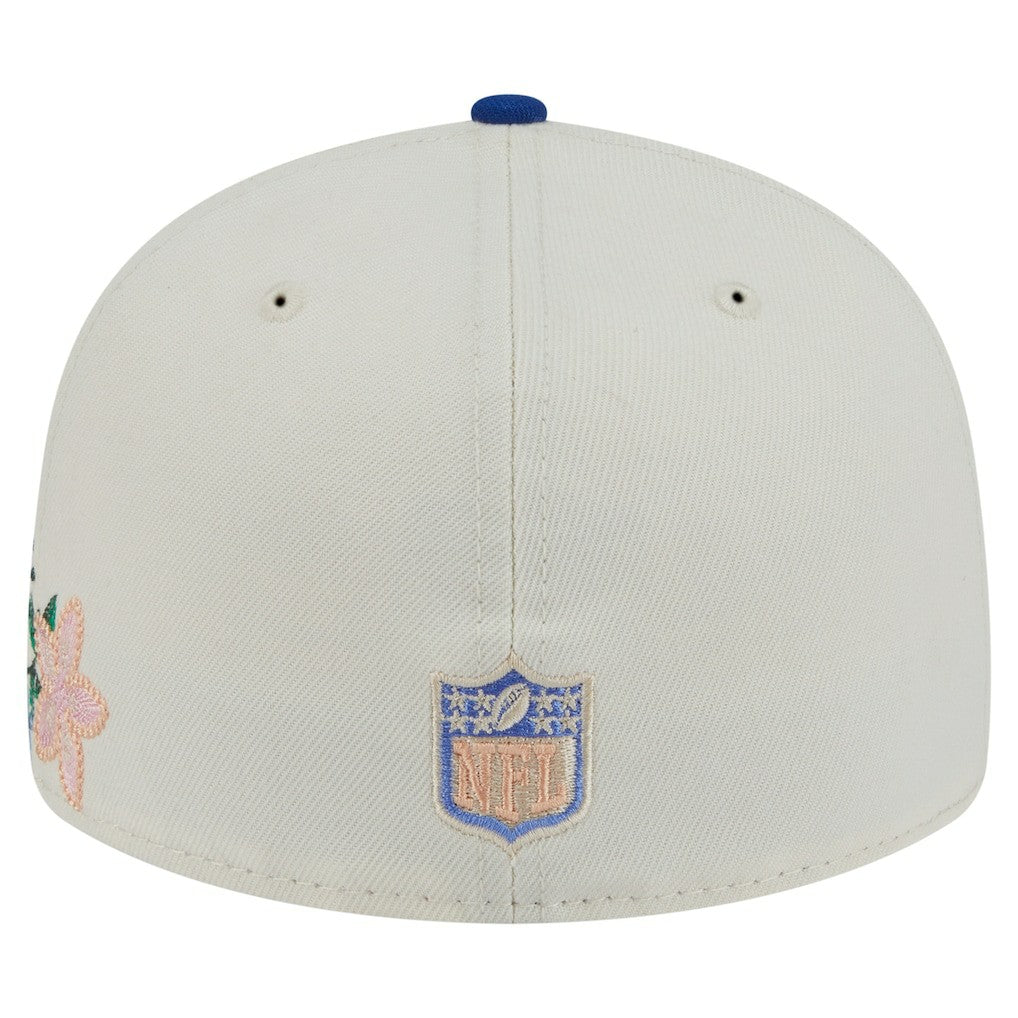 New York Giants New Era Tonal Floral 59FIFTY Fitted Hat Cream/Royal - NFL