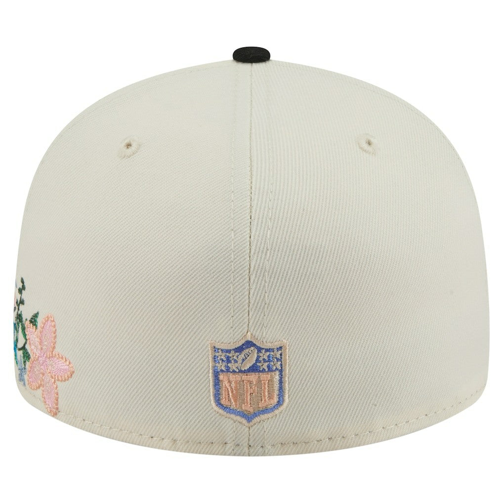 Pittsburgh Steelers New Era Tonal Floral 59FIFTY Fitted Hat Cream/Black - NFL