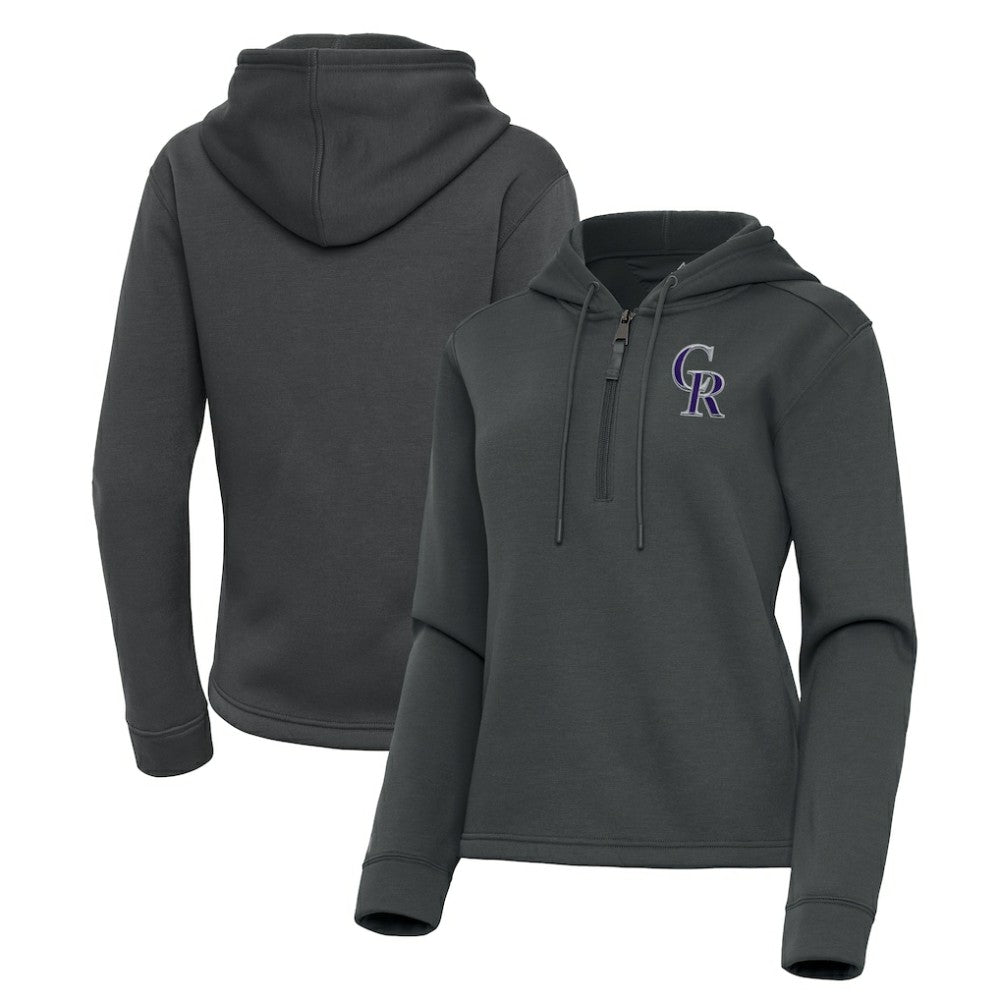 Colorado Rockies Antigua Women's Contemporary Quarter-Zip Hoodie On Sale