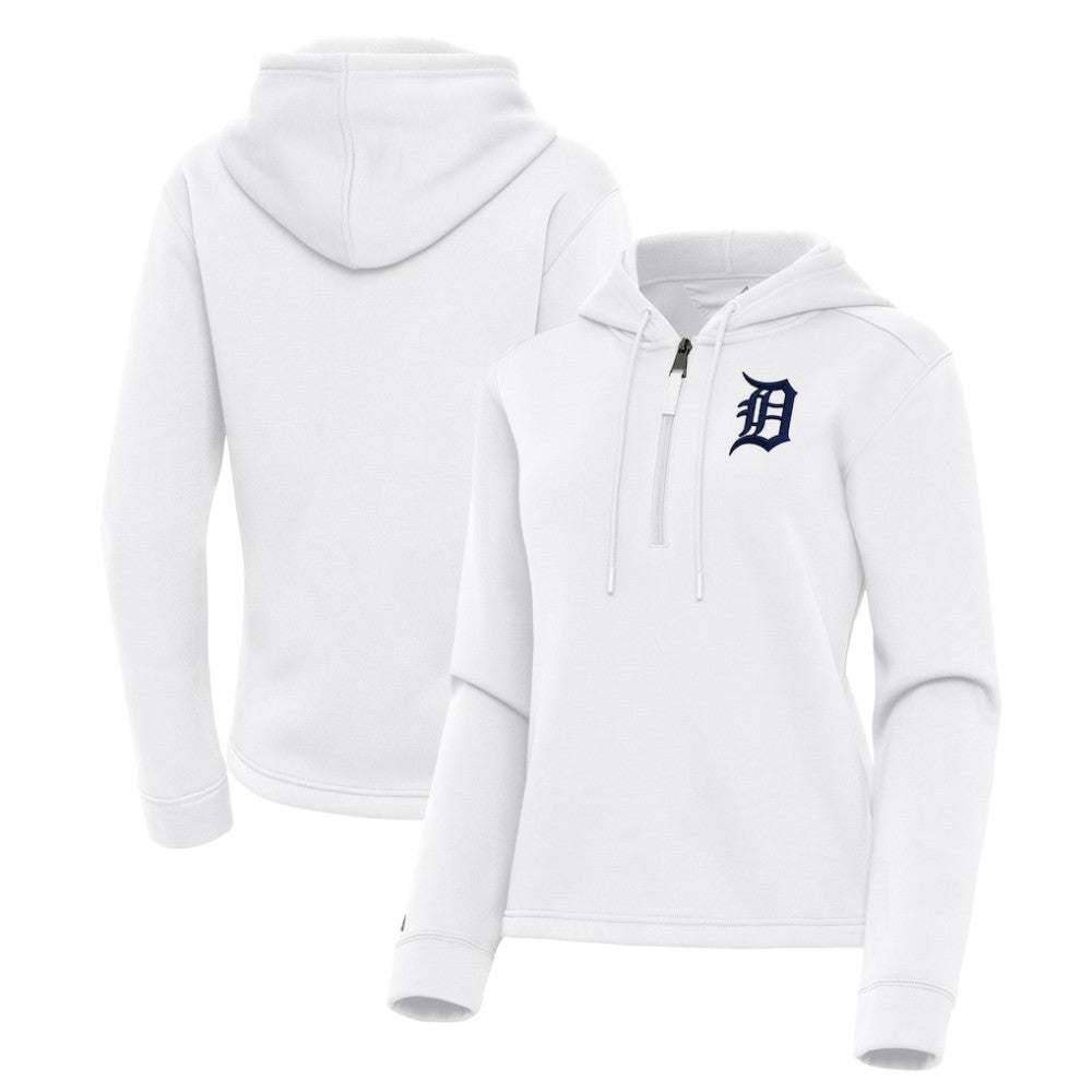 Detroit Tigers Antigua Women's Contemporary Quarter-Zip Hoodie Lifestyle
