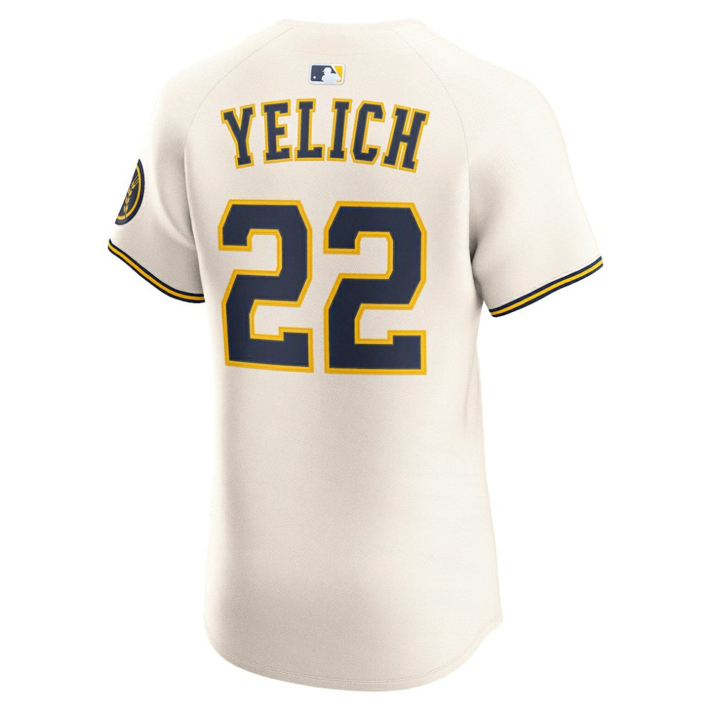 Christian Yelich Milwaukee Brewers Nike Home Elite Player Jersey Lifestyle