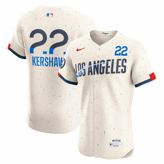 Clayton Kershaw Los Angeles Dodgers Nike City Connect Elite Jersey - Cream | MLB Jerseys