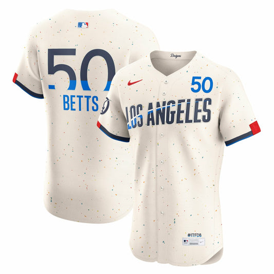 Mookie Betts Los Angeles Dodgers Nike City Connect Elite Jersey - Cream | MLB Jerseys