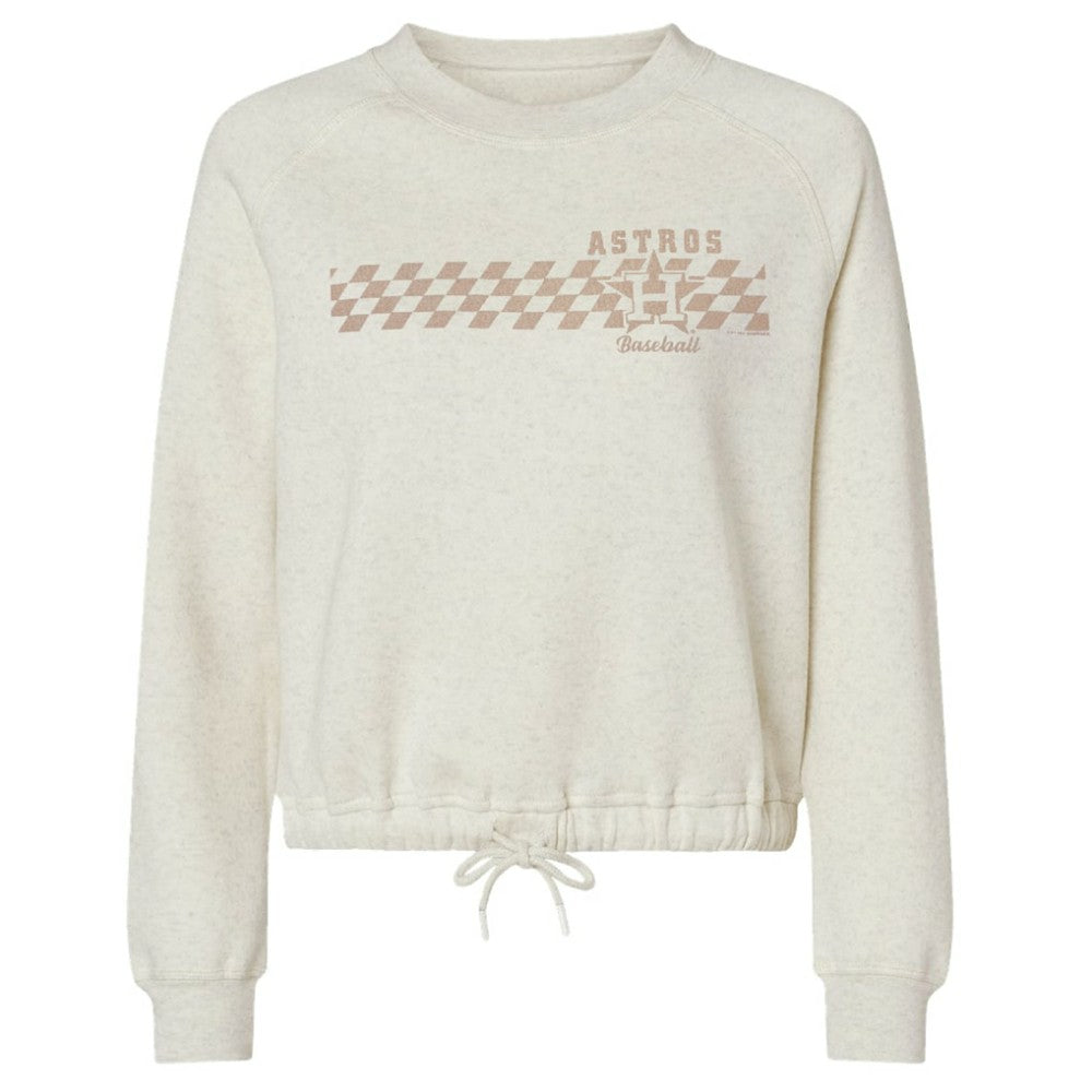 Houston Astros Soft as a Grape Women's Tonal Checkered Sweatshirt Lifestyle