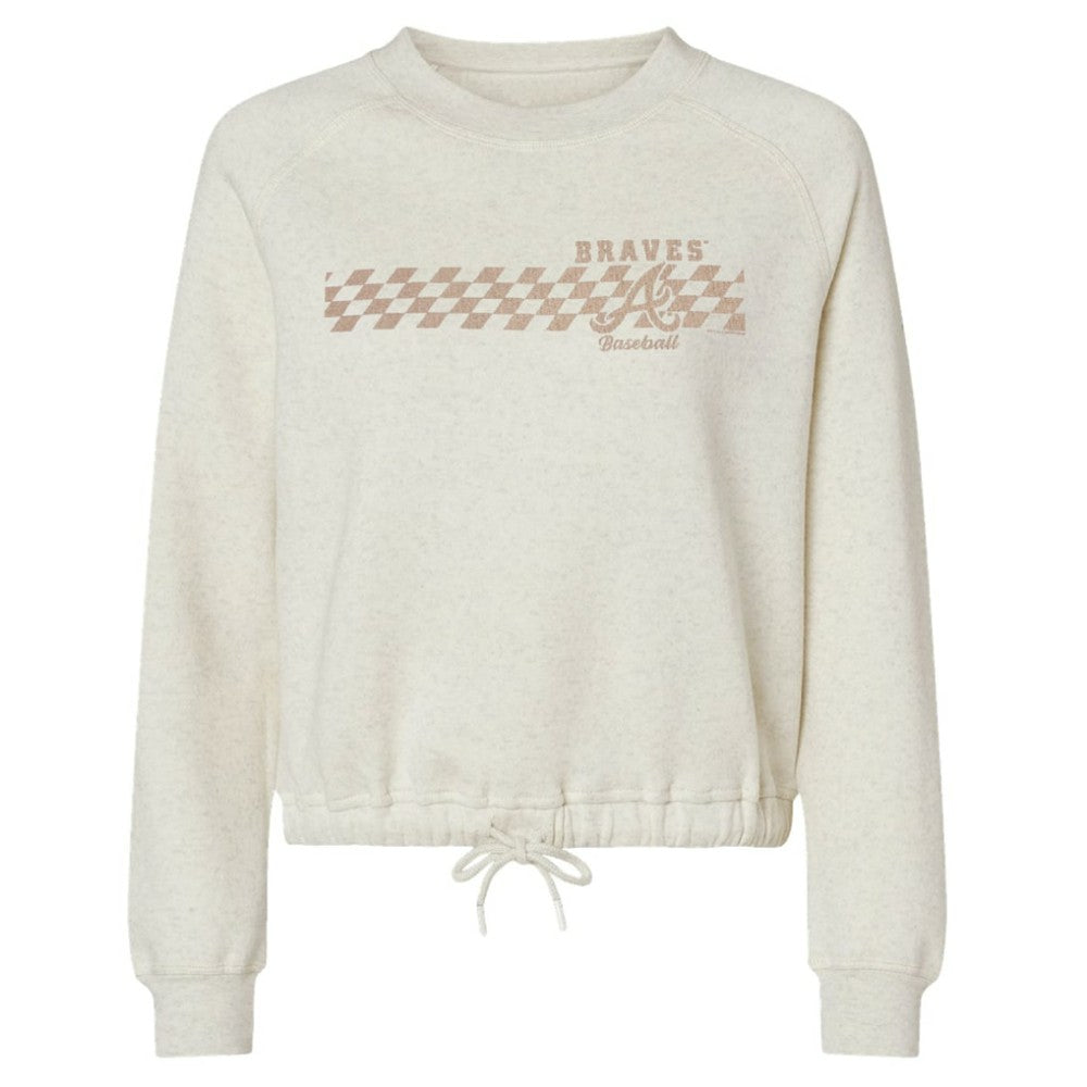 Atlanta Braves Soft as a Grape Women's Tonal Checkered Sweatshirt Clearance