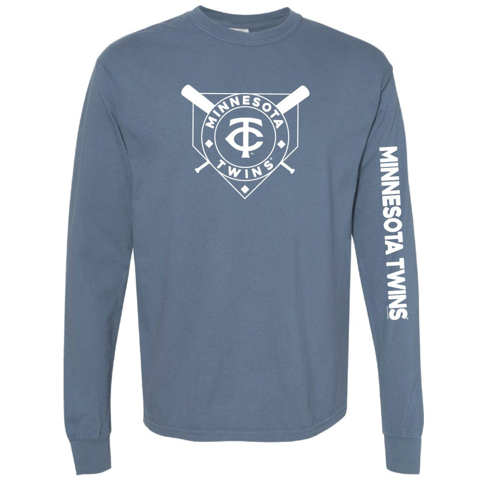 Minnesota Twins Soft as a Grape Women's Pigment Dye Long Sleeve T-Shirt Clearance