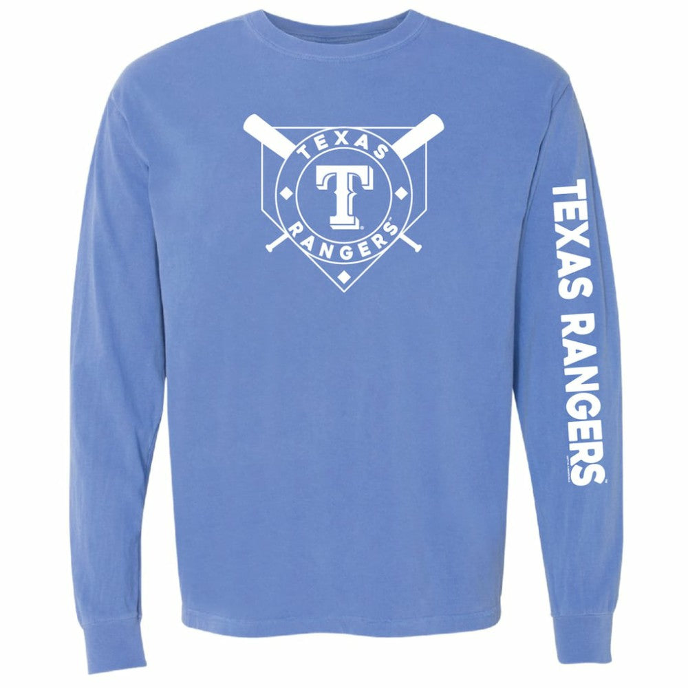 Texas Rangers Soft as a Grape Women's Pigment Dye Long Sleeve T-Shirt discount