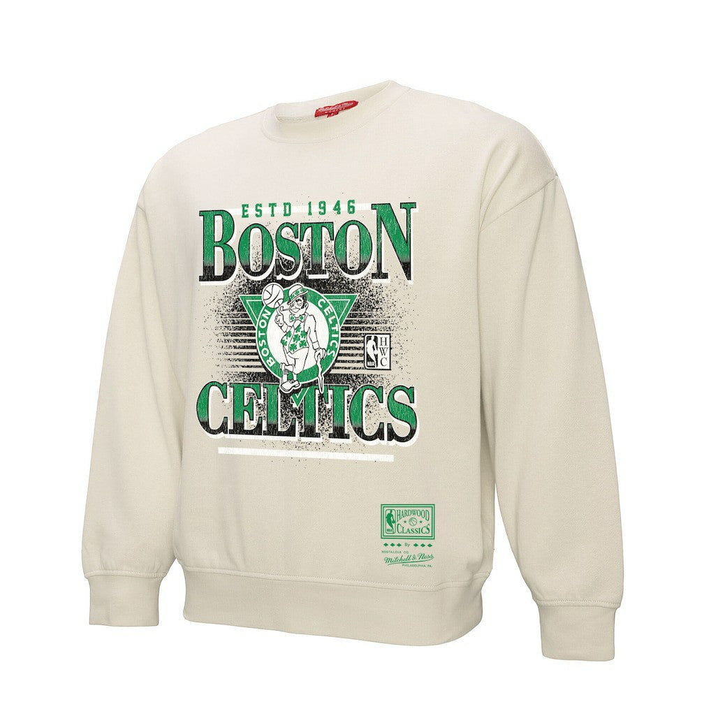 Mitchell & Ness - Boston Celtics Women's Oversprayed Pullover Sweatshirt - Cream