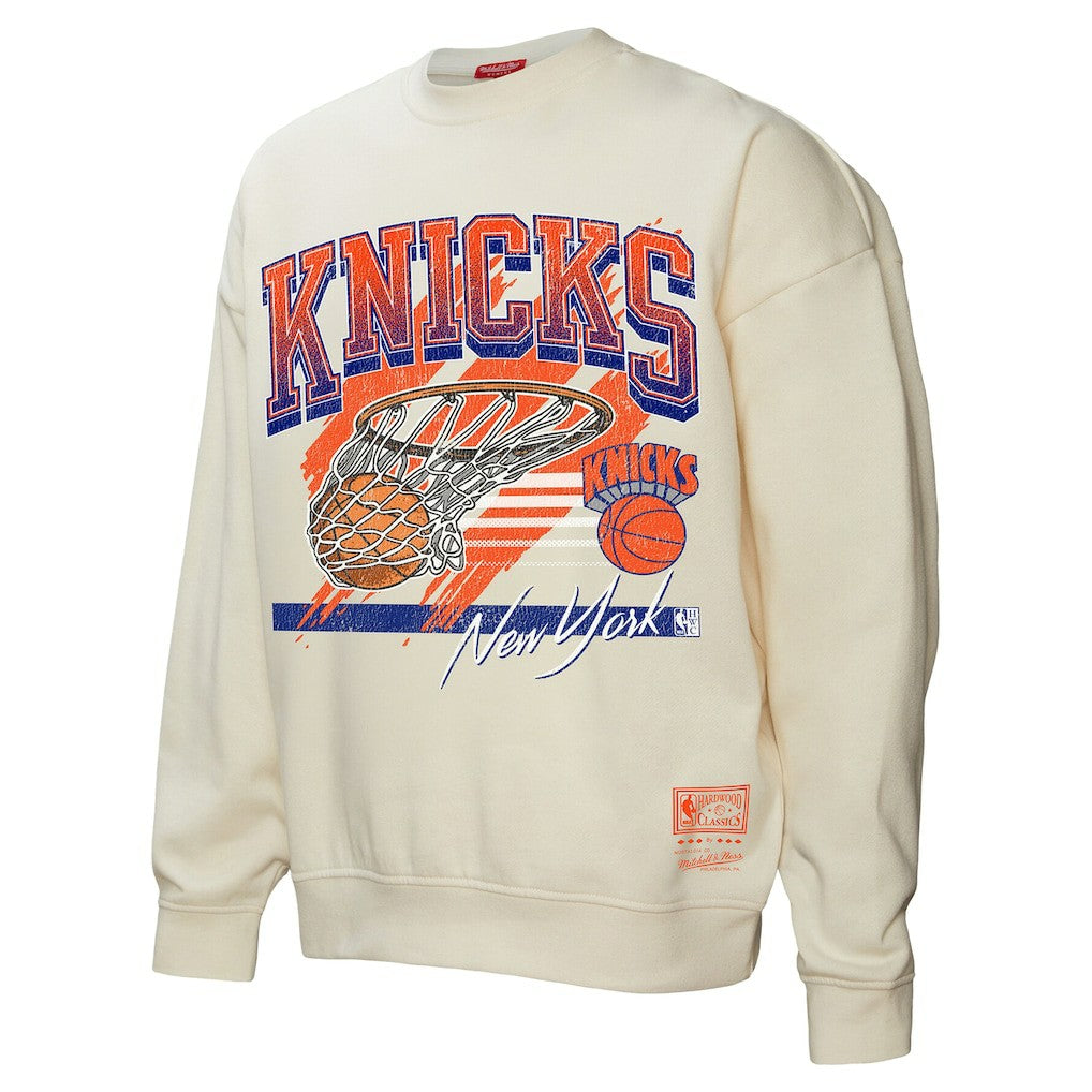 Mitchell & Ness - New York Knicks Women's Brush Bucket Pullover Sweatshirt - Cream