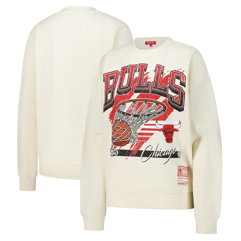 Mitchell & Ness - Chicago Bulls Women's Brush Bucket Pullover Sweatshirt - Cream