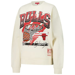 Mitchell & Ness - Chicago Bulls Women's Brush Bucket Pullover Sweatshirt - Cream