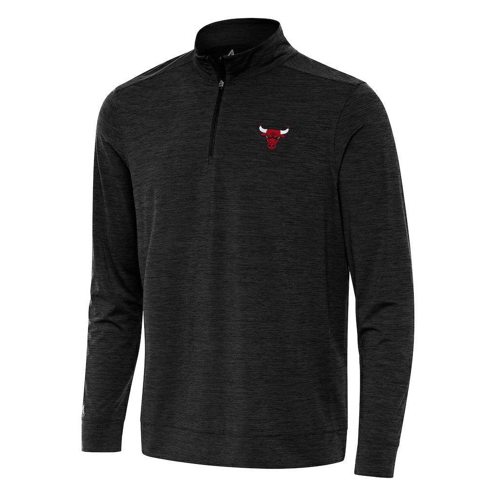 NBA - Chicago Bulls Antigua Bright Quarter-Zip Top - Heather Black