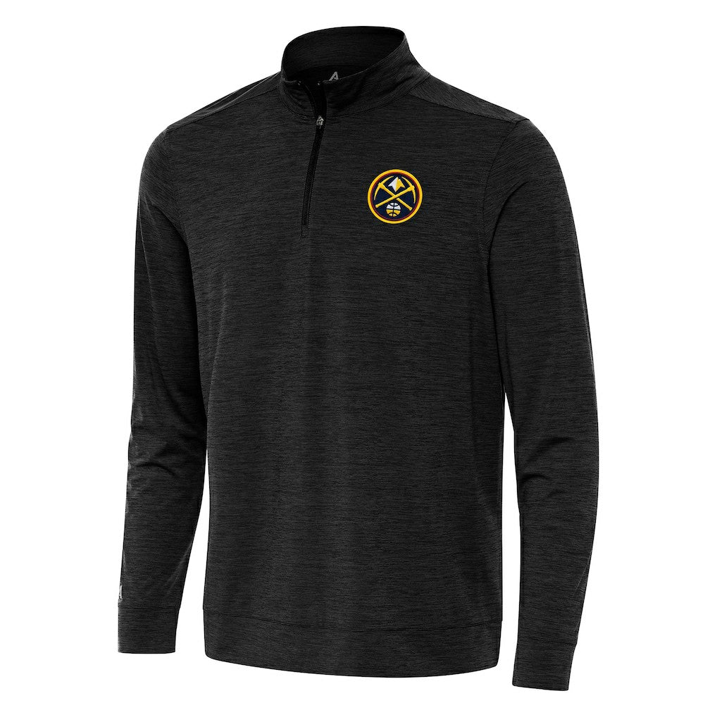 NBA - Denver Nuggets Antigua Bright Quarter-Zip Top - Heather Black