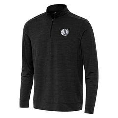 NBA - Brooklyn Nets Antigua Bright Quarter-Zip Top - Heather Black