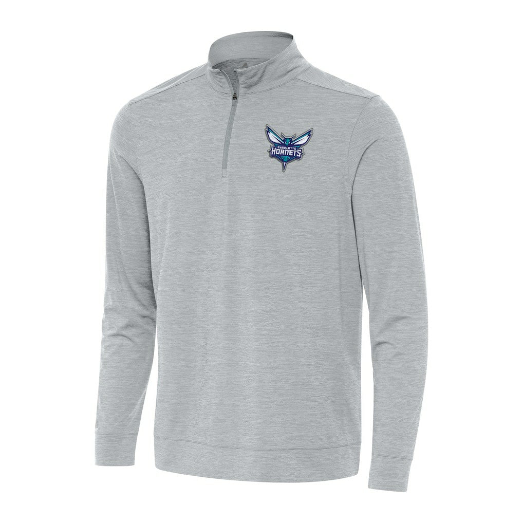 NBA - Charlotte Hornets Antigua Bright Quarter-Zip Top - Heather Gray