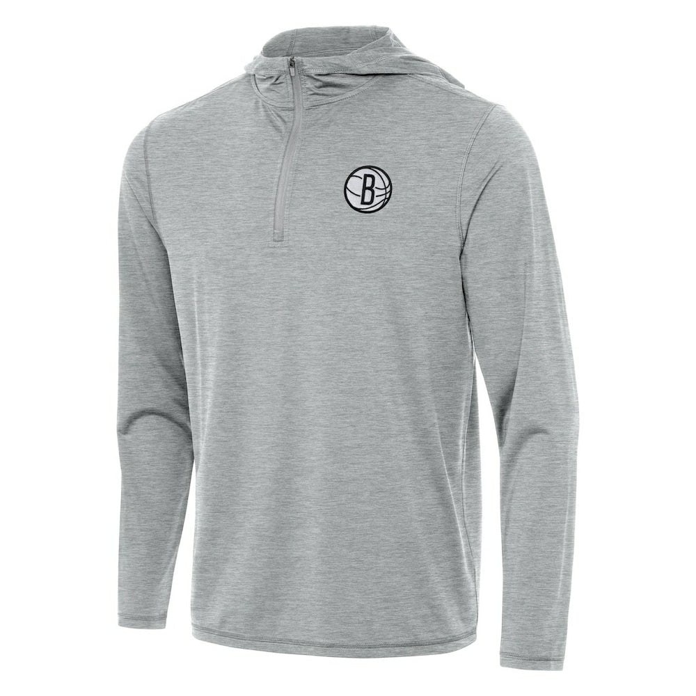 NBA - Brooklyn Nets Antigua Tidy Quarter-Zip Hoodie - Heather Gray