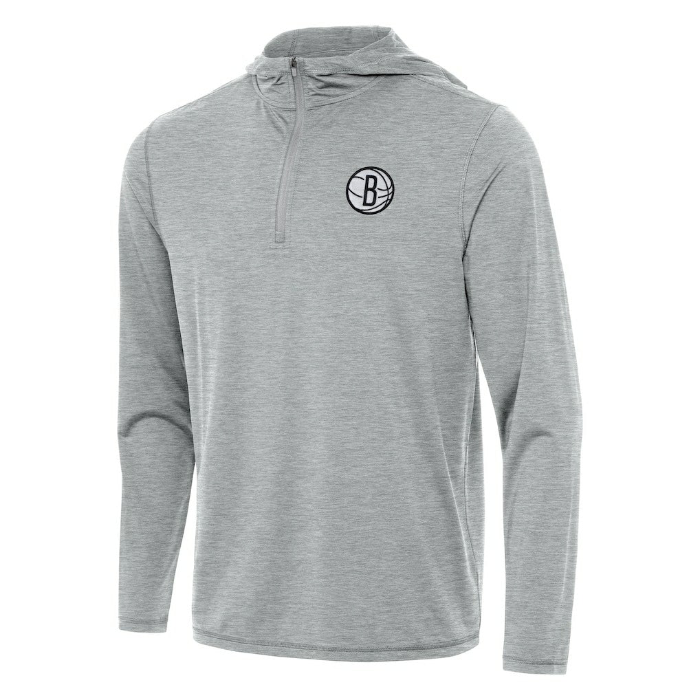 NBA - Brooklyn Nets Antigua Tidy Quarter-Zip Hoodie - Heather Gray