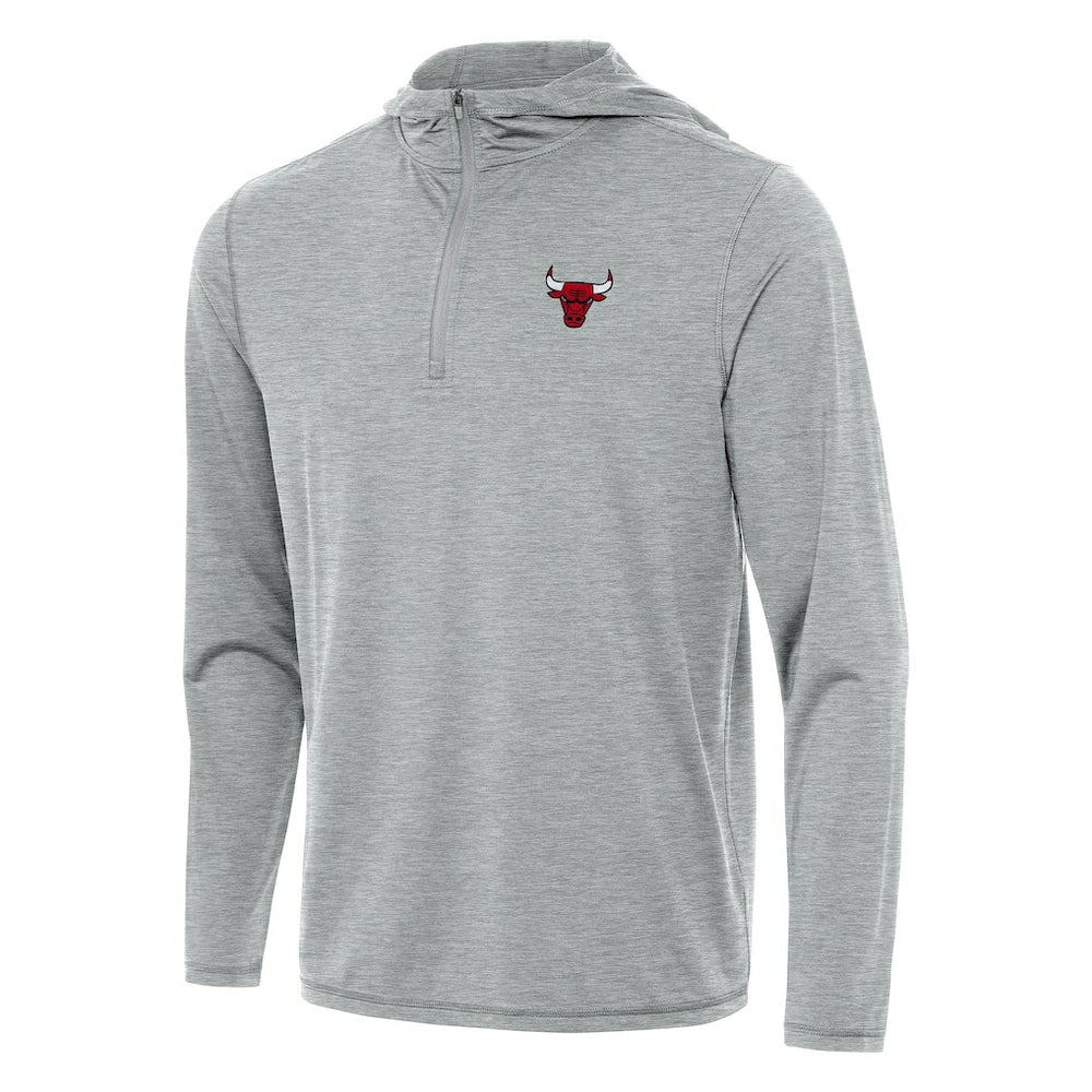 NBA - Chicago Bulls Antigua Tidy Quarter-Zip Hoodie - Heather Gray