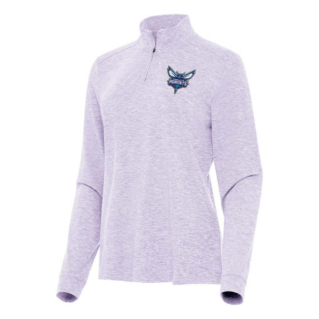 NBA - Charlotte Hornets Antigua Women's Mentor Quarter-Zip Mock Long Sleeve Top - Lavender