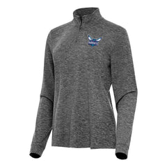 NBA - Charlotte Hornets Antigua Women's Mentor Quarter-Zip Mock Long Sleeve Top - Heather Black