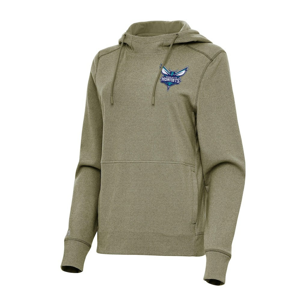 NBA - Charlotte Hornets Antigua Women's Justice Pullover Hoodie - Heather Olive