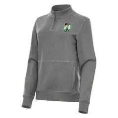 NBA - Boston Celtics Antigua Women's Crush Quarter-Zip Fleece Sweatshirt - Heather Black
