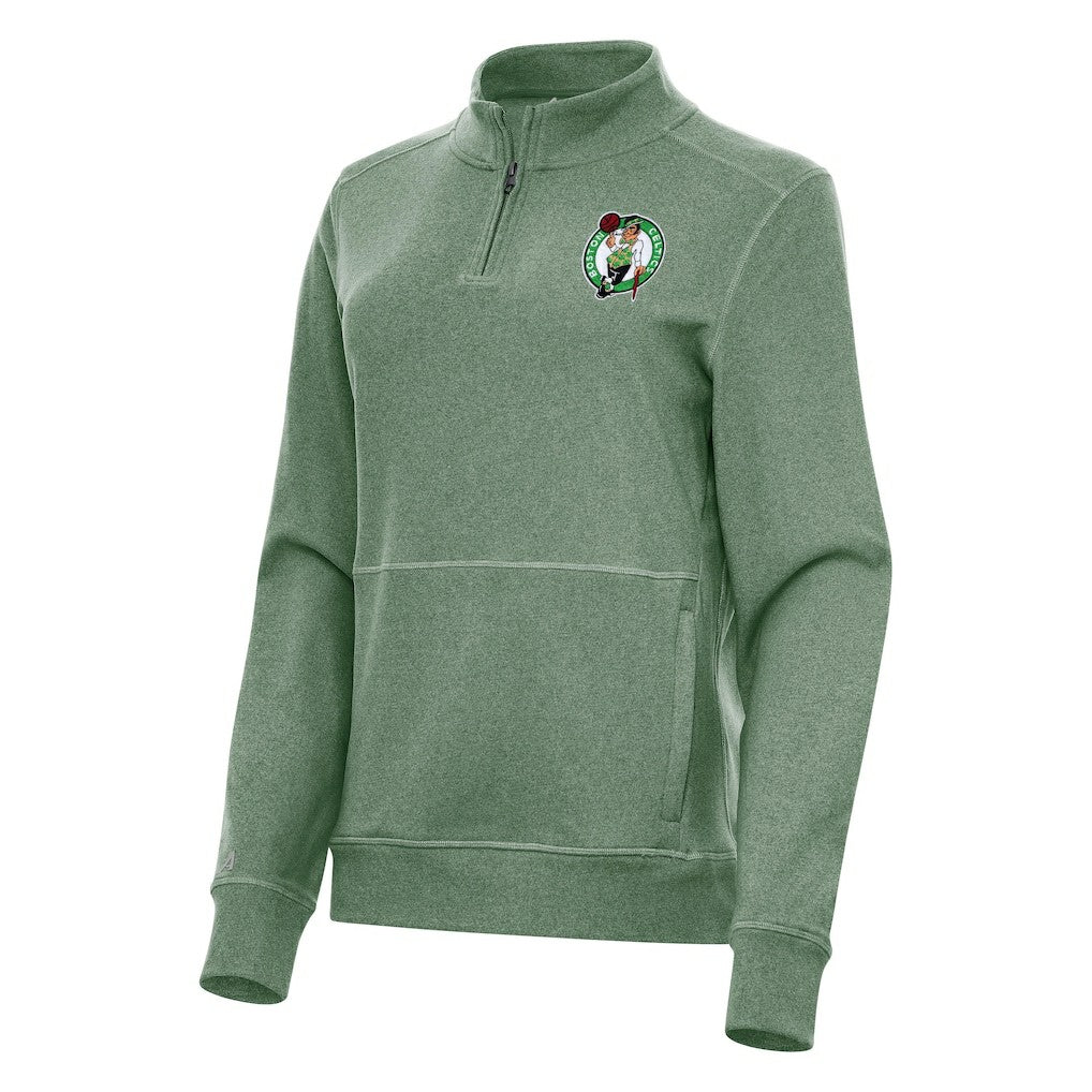 NBA - Boston Celtics Antigua Women's Crush Quarter-Zip Fleece Sweatshirt - Hunter Green