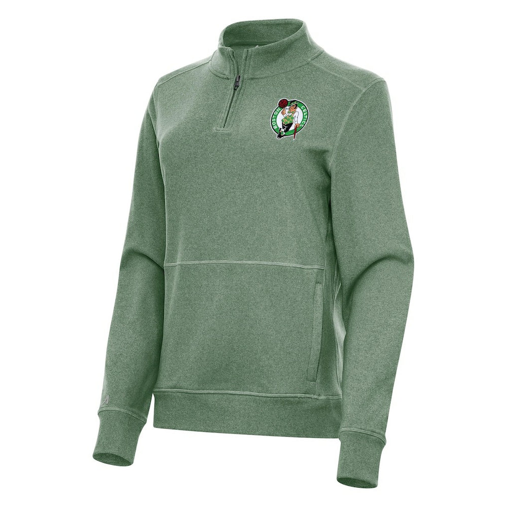 NBA - Boston Celtics Antigua Women's Crush Quarter-Zip Fleece Sweatshirt - Hunter Green