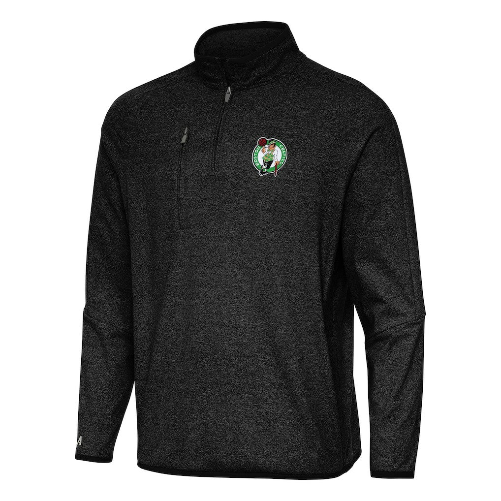 NBA - Boston Celtics Antigua Certain Quarter-Zip Tri-Blend Sweatshirt - Heather Black