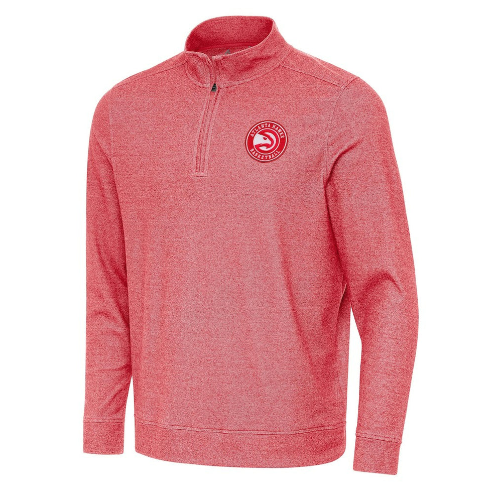 NBA - Atlanta Hawks Antigua Subtle Quarter-Zip Sweatshirt - Heather Red