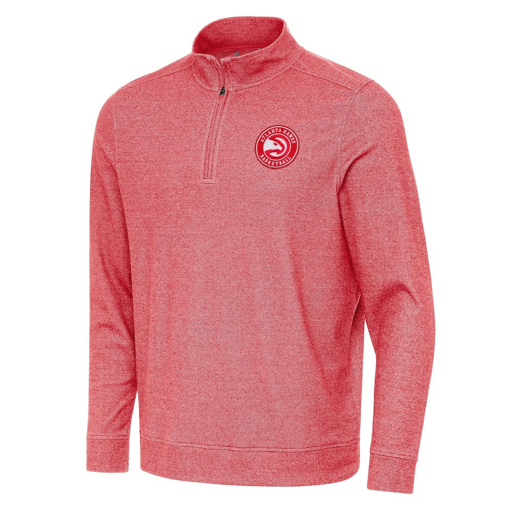 NBA - Atlanta Hawks Antigua Subtle Quarter-Zip Sweatshirt - Heather Red