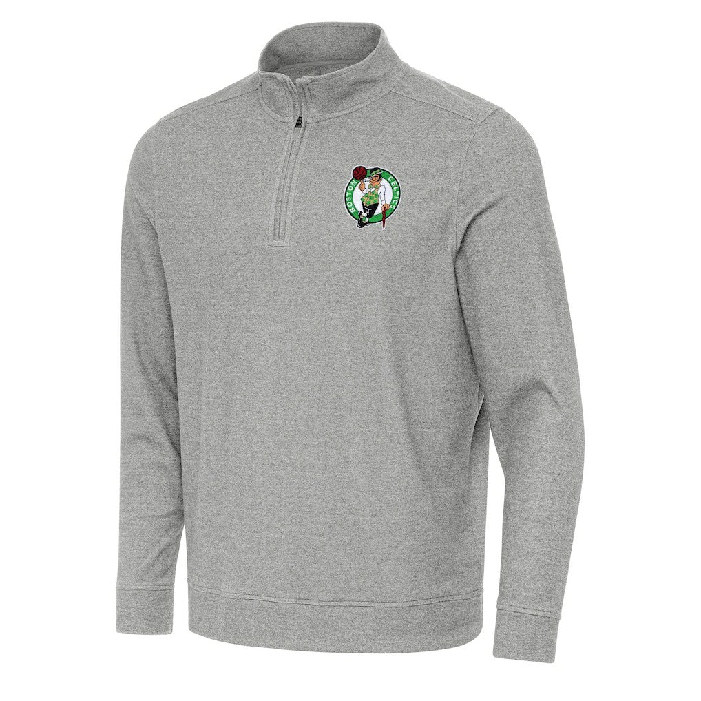 NBA - Boston Celtics Antigua Subtle Quarter-Zip Sweatshirt - Heather Gray