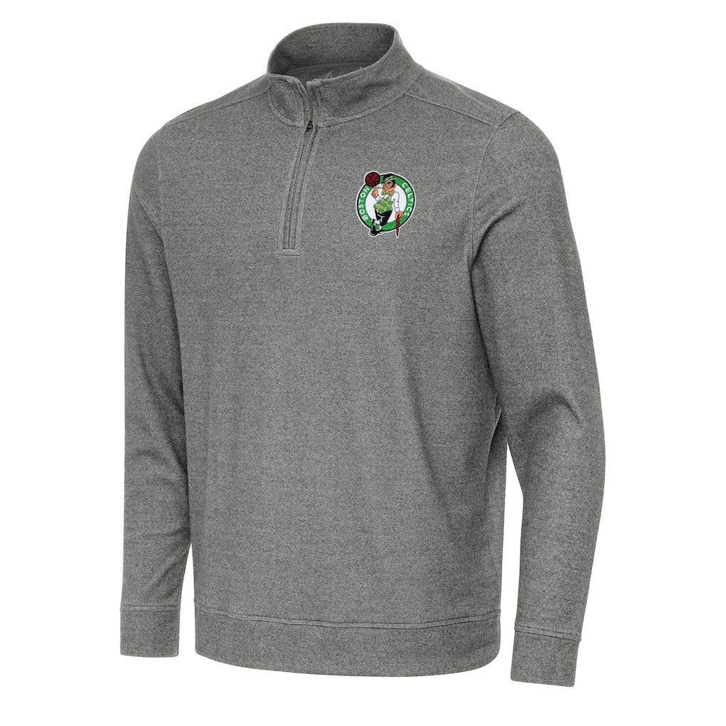 NBA - Boston Celtics Antigua Subtle Quarter-Zip Sweatshirt - Heather Black
