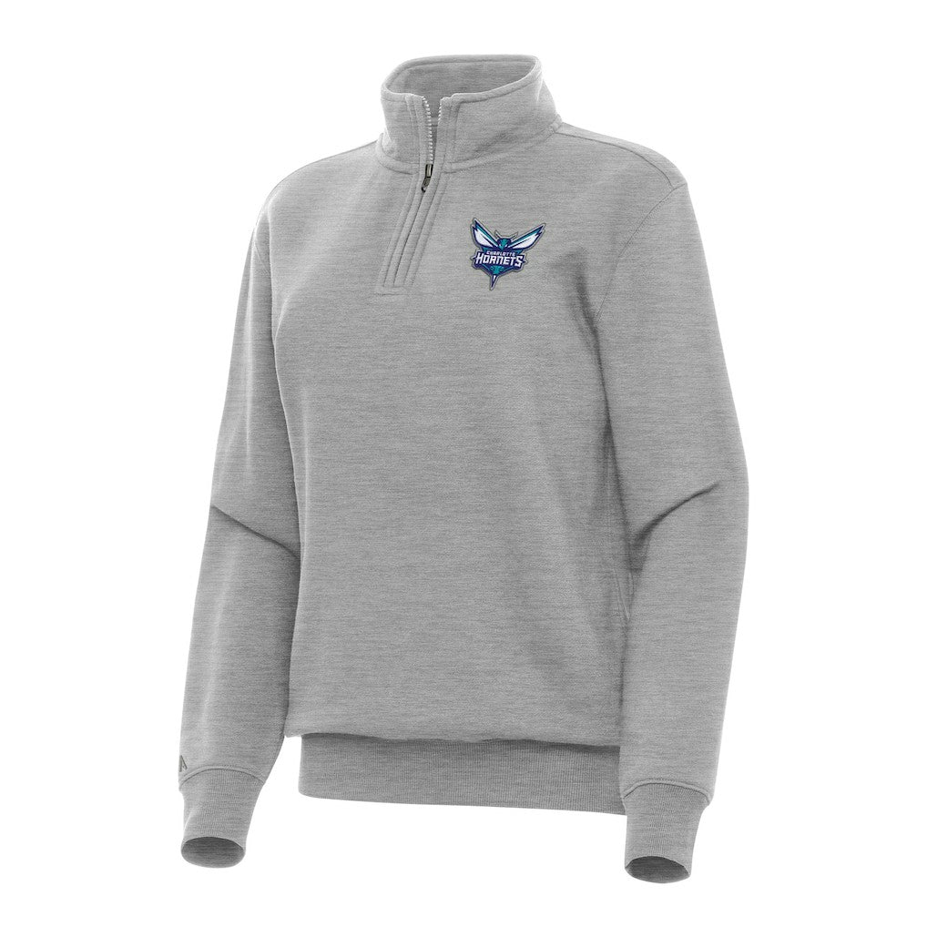 NBA - Charlotte Hornets Antigua Women's Victory Quarter-Zip Sweatshirt - Heather Gray