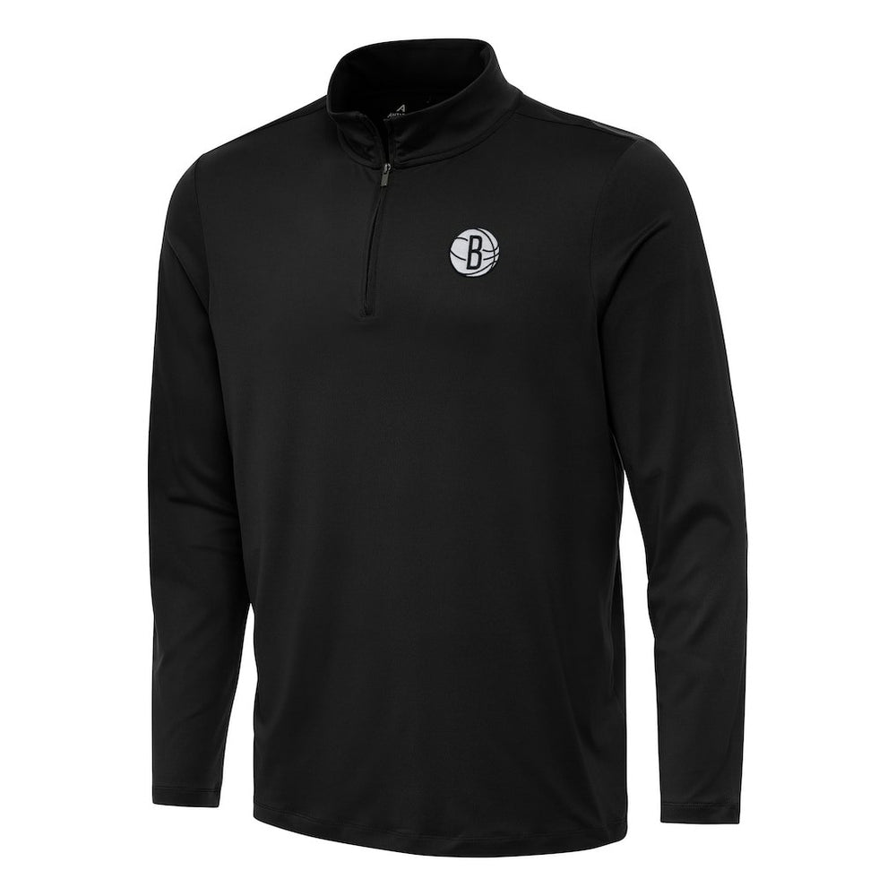 NBA - Brooklyn Nets Antigua Reprocess Quarter-Zip Top - Black