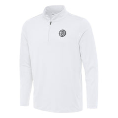NBA - Brooklyn Nets Antigua Reprocess Quarter-Zip Top - White
