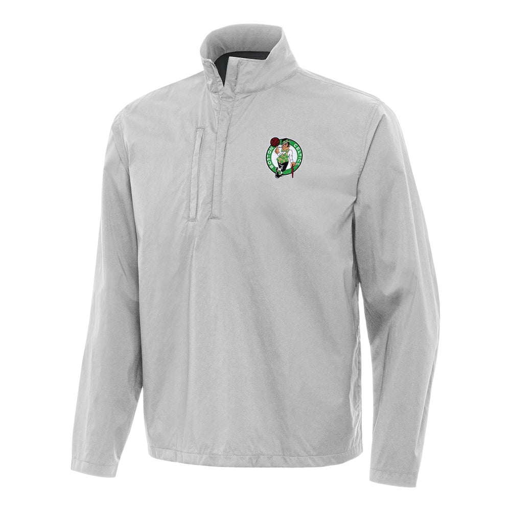 NBA - Boston Celtics Antigua Brisk Quarter-Zip Windbreaker - Heather Gray