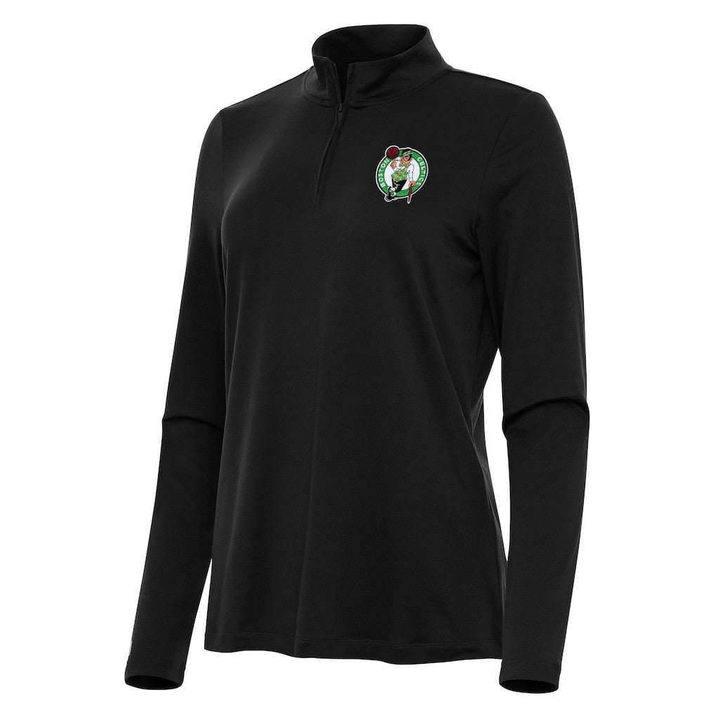 NBA - Boston Celtics Antigua Women's Reprocess Quarter-Zip Top - Black