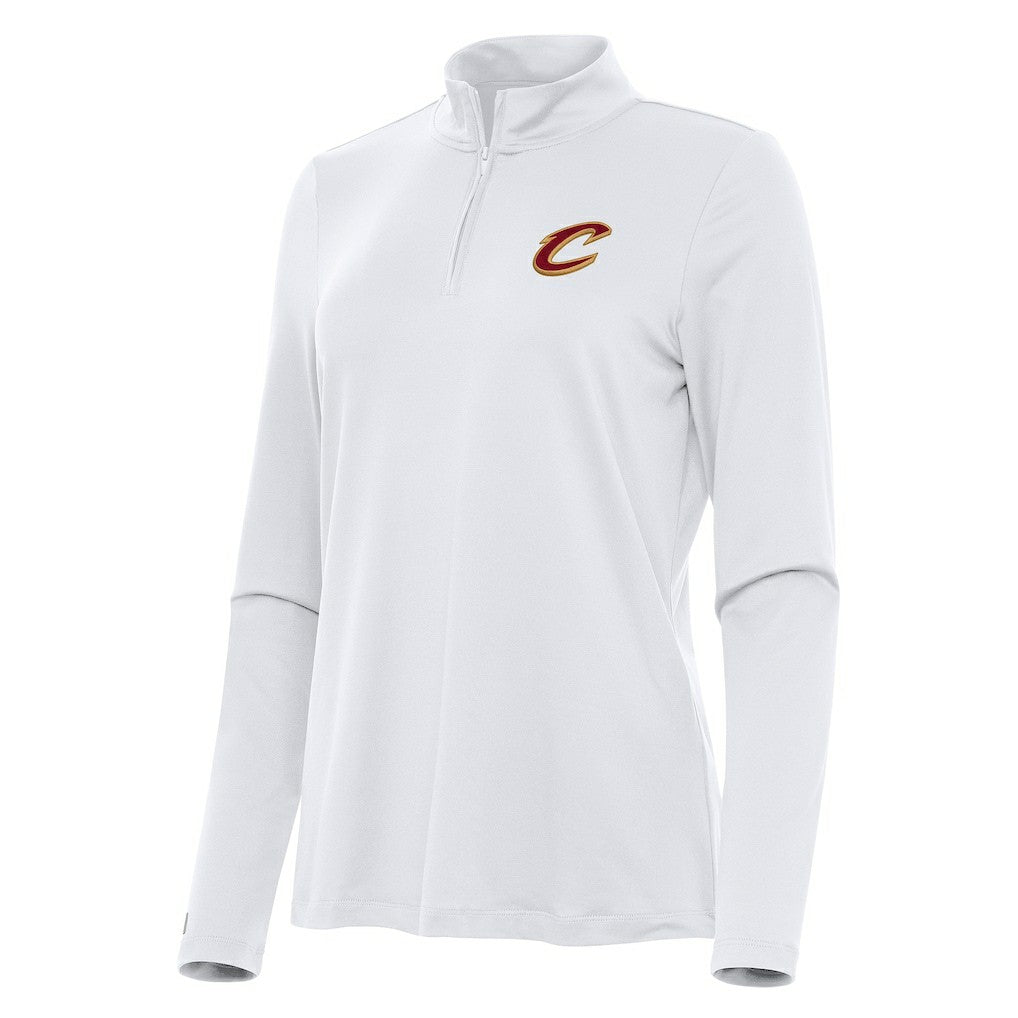 NBA - Cleveland Cavaliers Antigua Women's Reprocess Quarter-Zip Top - White