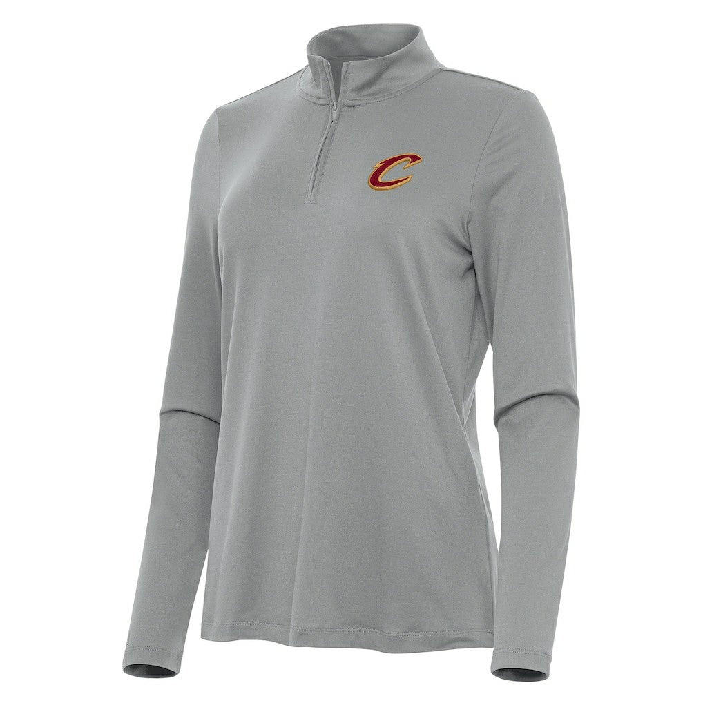 NBA - Cleveland Cavaliers Antigua Women's Reprocess Quarter-Zip Top - Gray