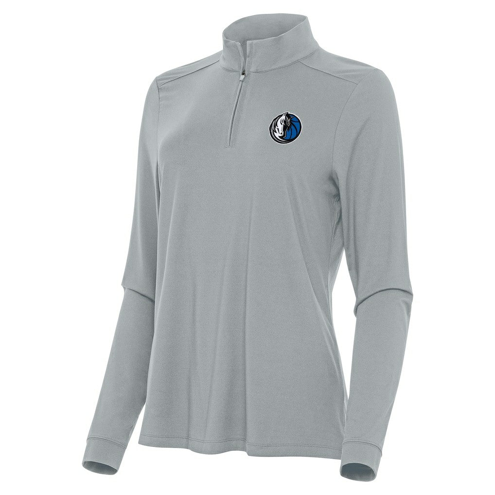 NBA - Dallas Mavericks Antigua Women's Intent Quarter-Zip Top - Gray