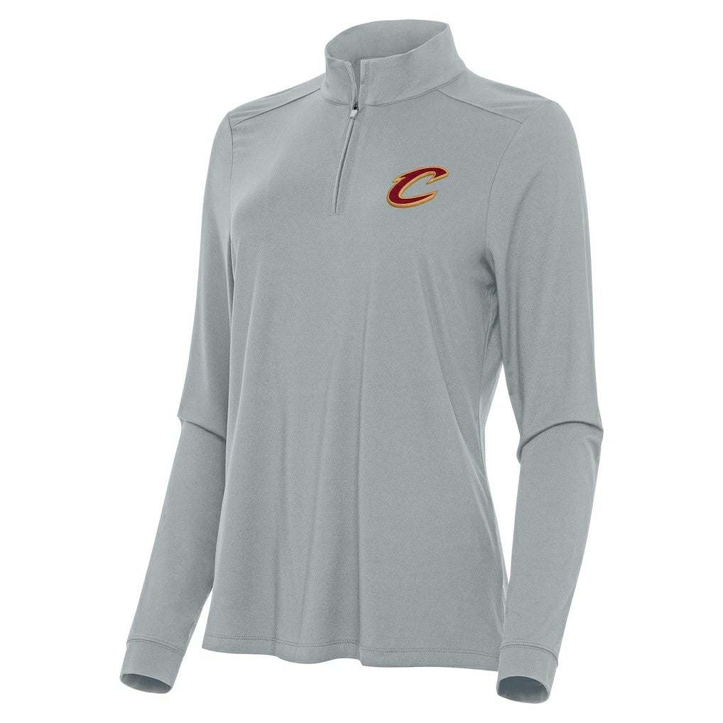NBA - Cleveland Cavaliers Antigua Women's Intent Quarter-Zip Top - Gray