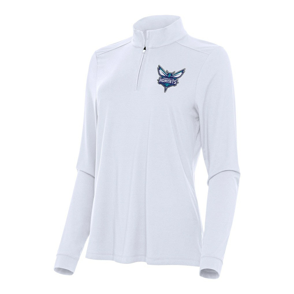 NBA - Charlotte Hornets Antigua Women's Intent Quarter-Zip Top - White