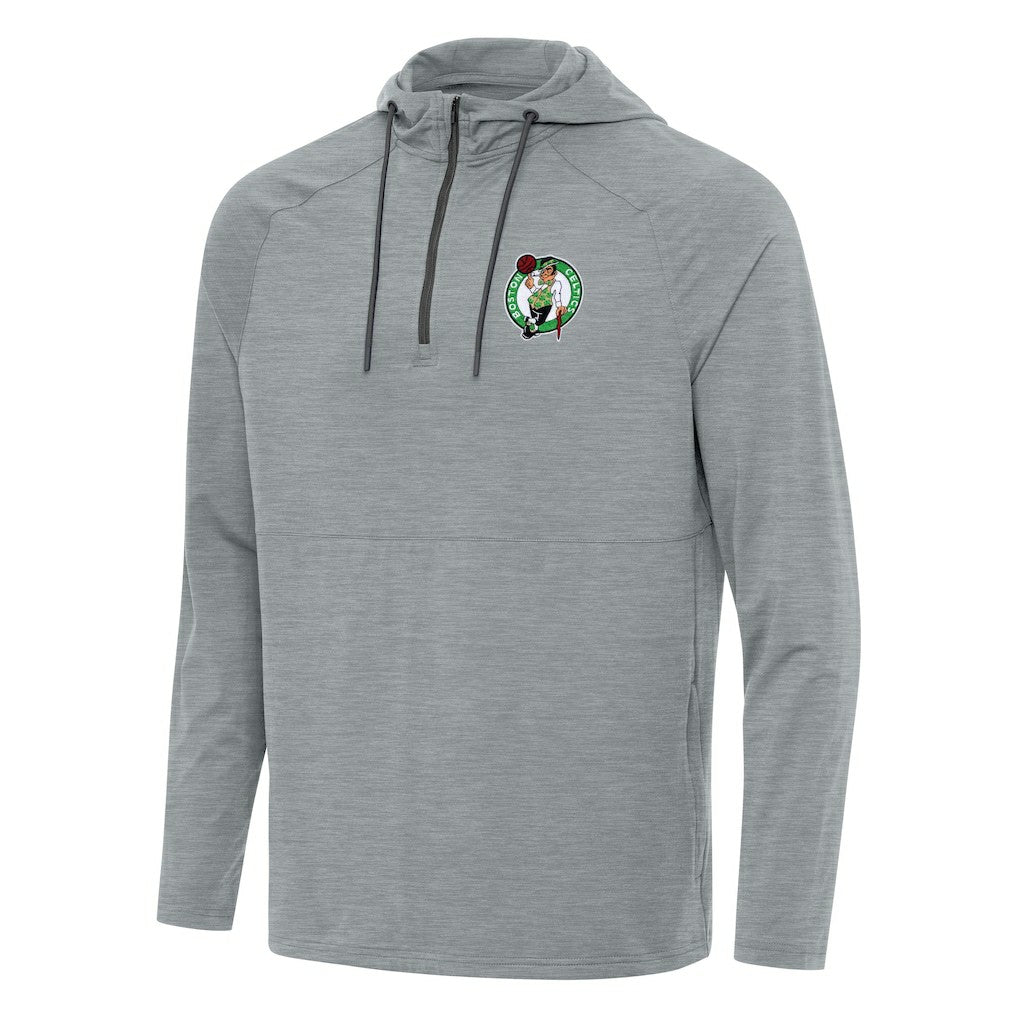 NBA - Boston Celtics Antigua Spikes Raglan Quarter-Zip Hoodie - Heather Gray