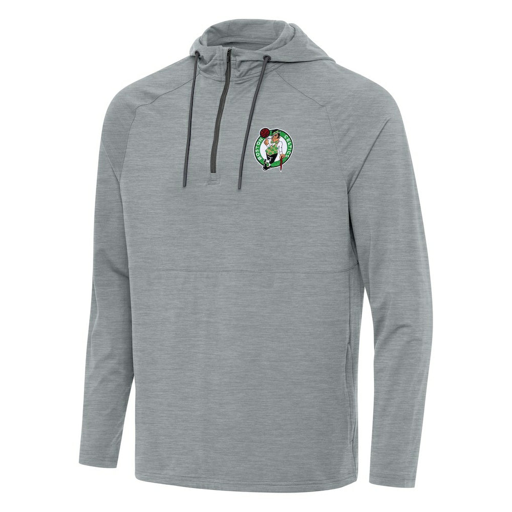 NBA - Boston Celtics Antigua Spikes Raglan Quarter-Zip Hoodie - Heather Gray