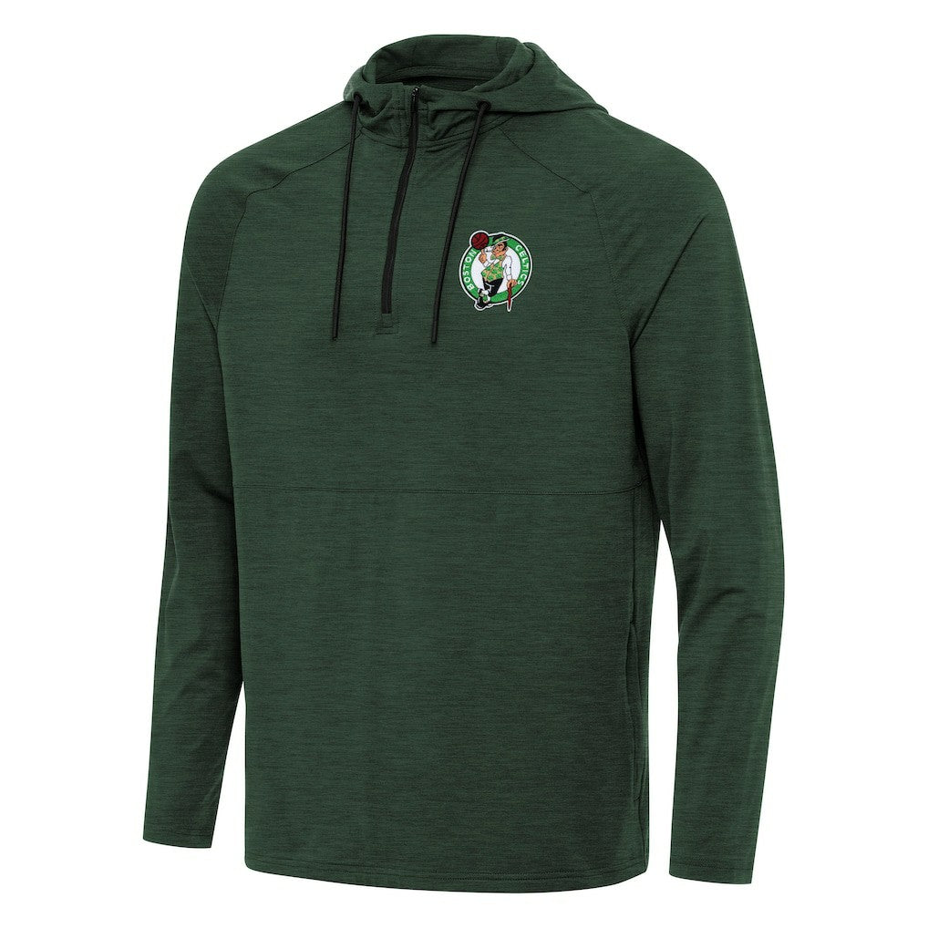 NBA - Boston Celtics Antigua Spikes Raglan Quarter-Zip Hoodie - Heather Green