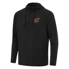 NBA - Cleveland Cavaliers Antigua Spikes Raglan Quarter-Zip Hoodie - Heather Black