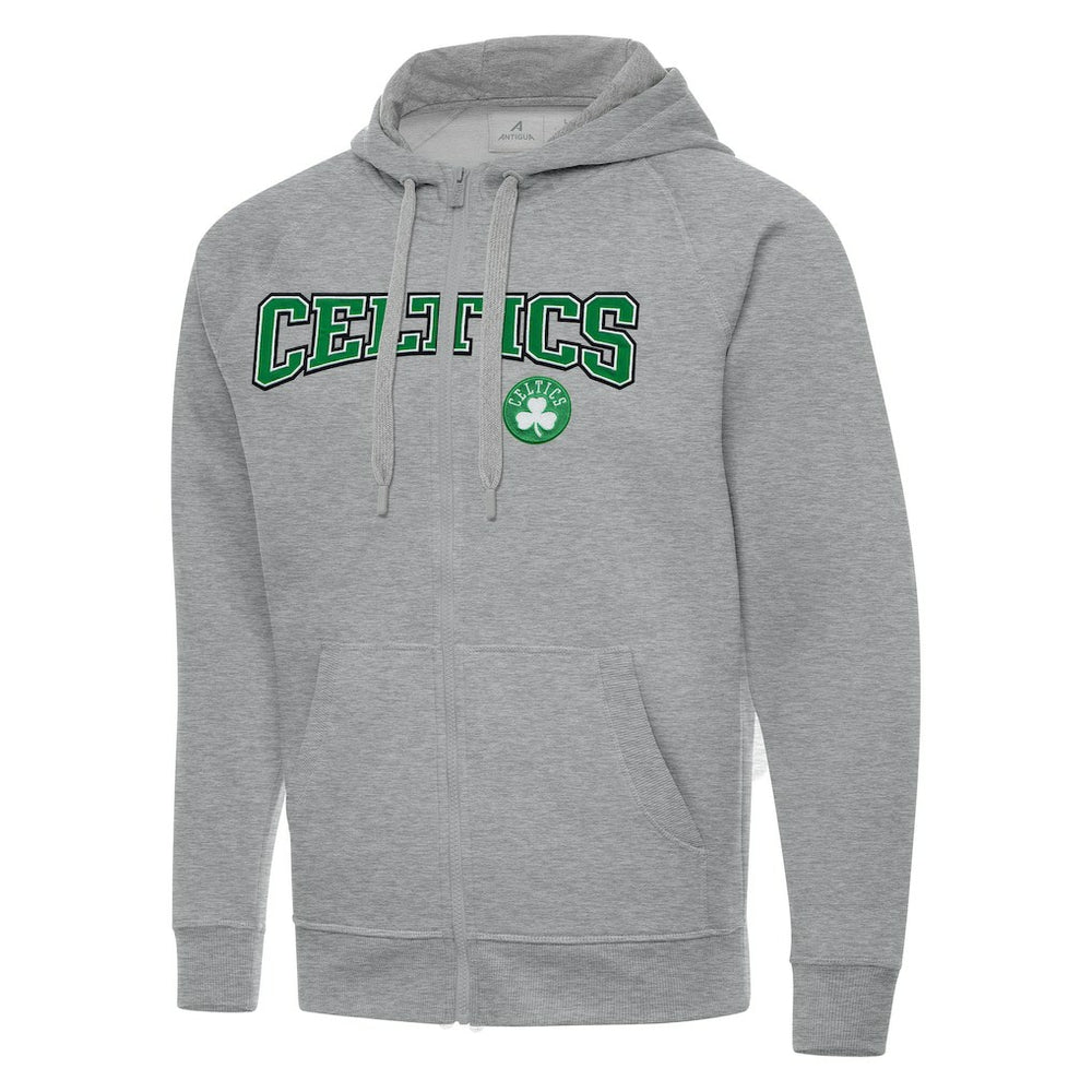 NBA - Boston Celtics Antigua Big & Tall Victory Full-Zip Hoodie Jacket - Heather Gray
